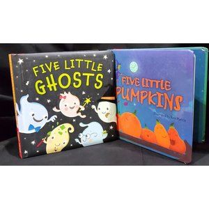 Set of 2 Halloween toddler Board Books FIVE LITTLE PUMPKINS & FIVE LITTLE GHOSTS